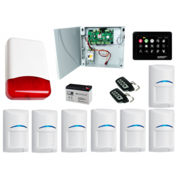 SYSTEM ALARMOWY ROPAM OptimaGSM-SET 7x BOSCH POWIADOMIENIE GSM 4 STREFY PILOTY